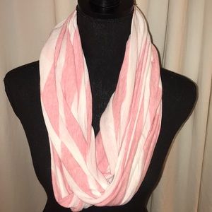 Gap Pink and White Infinity Scarf
